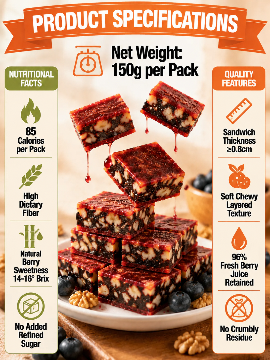 ⛰️Blueberry Walnut Hawthorn Bites, No Added Sugar-9YOE9