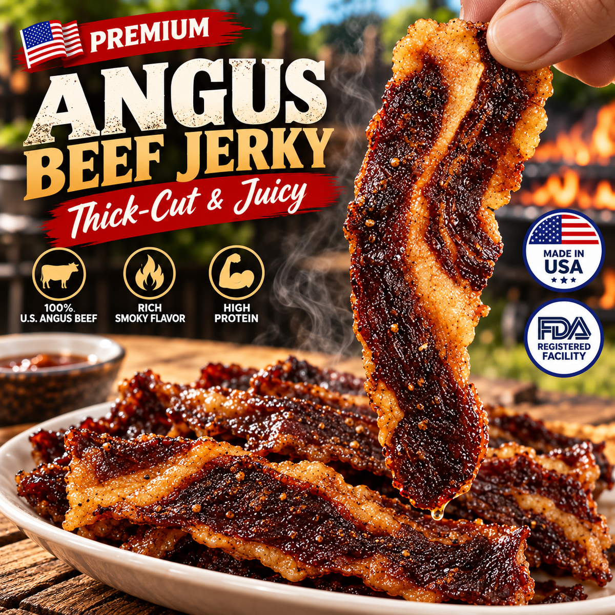 🐂🍖America's Finest — 🥩 Premium Angus Beef Jerky: 🔥 Pure Beef Luxury in Every Bite-Family