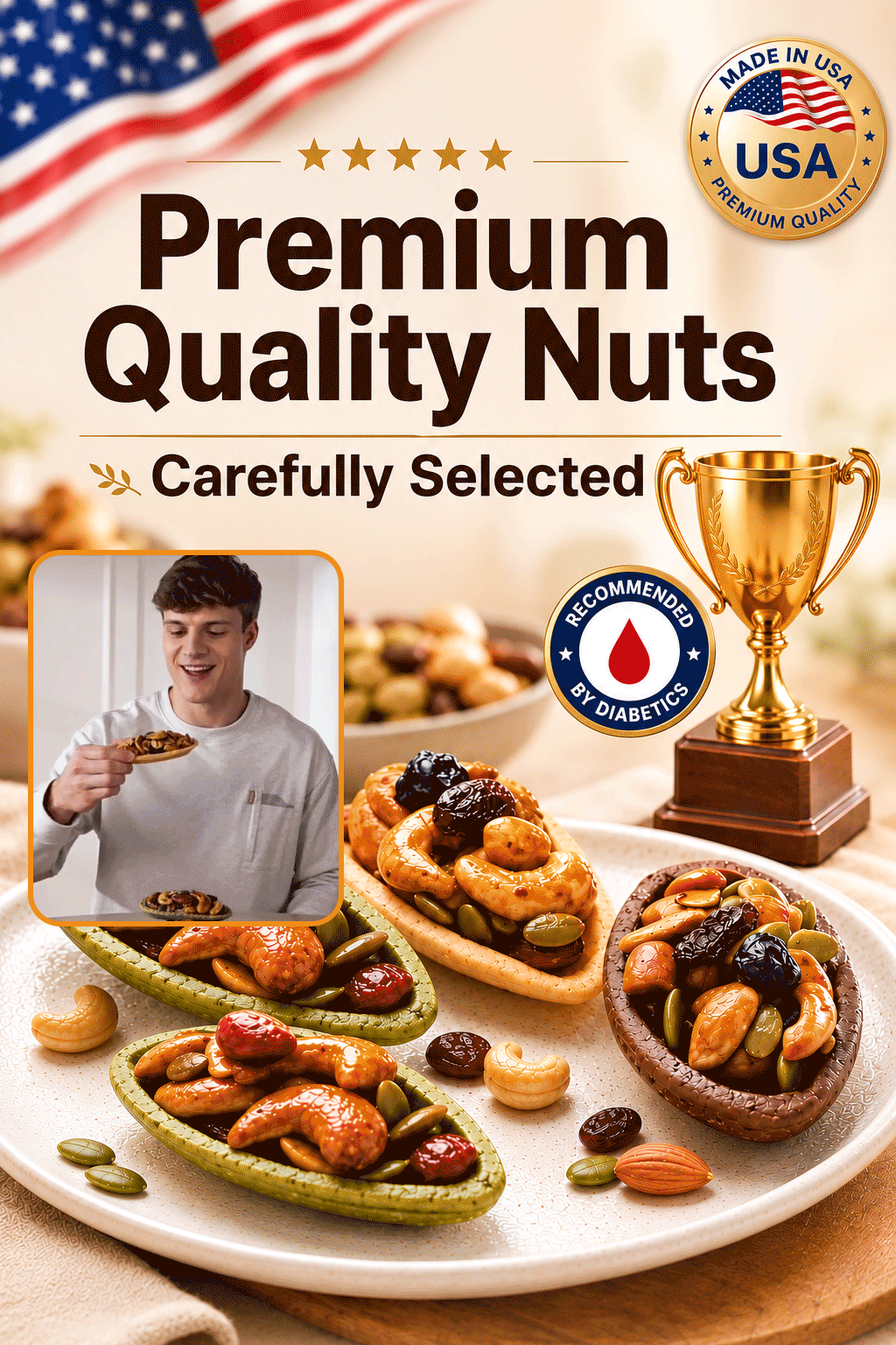 🍪Premium Crispy Almond Cashew Cookies – Roasted Nut Snack with Cocoa, Matcha & Original Flavors-9YOE9