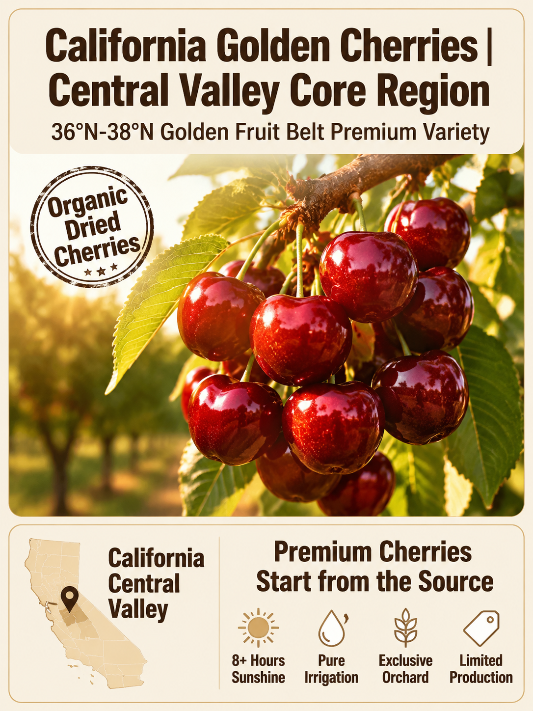 🍒Dried Sour Cherry Snacks, Natural Pitted Fruit Treats-9YOE9