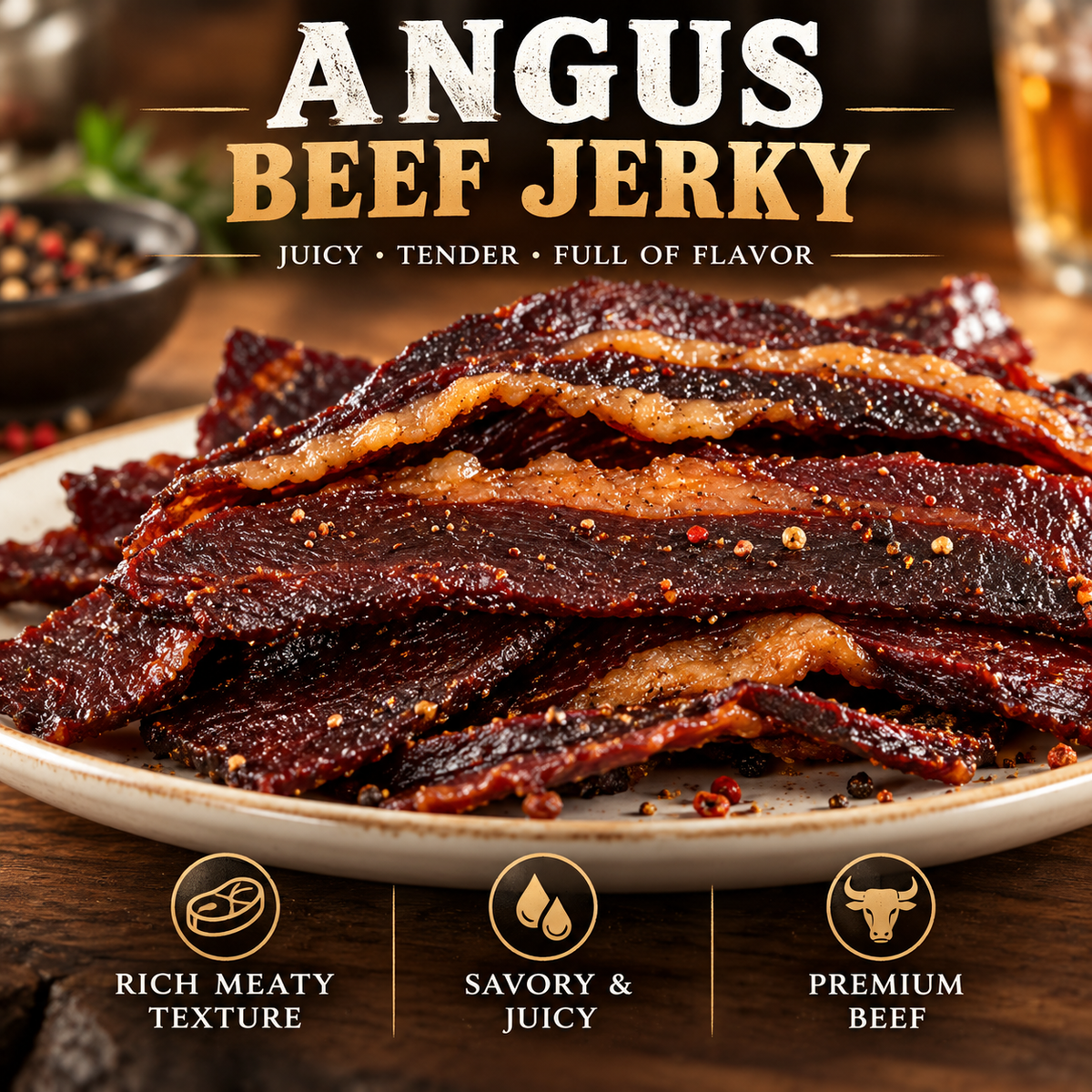🐂🍖America's Finest — 🥩 Premium Angus Beef Jerky: 🔥 Pure Beef Luxury in Every Bite-Family