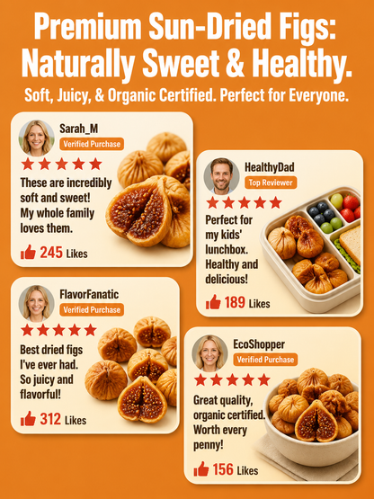 Natural Sun-Dried Figs – Sweet & Chewy Healthy Fruit Snack