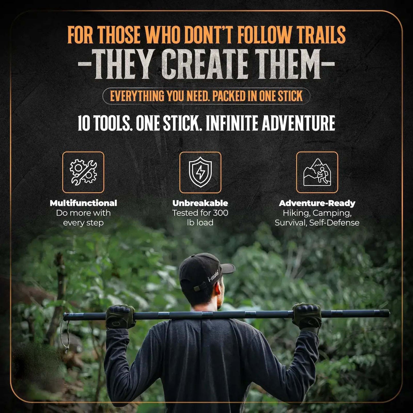 Multi-Function Tactical Survival Stick | All-In-One Outdoor Hiking Pole-9YOE9