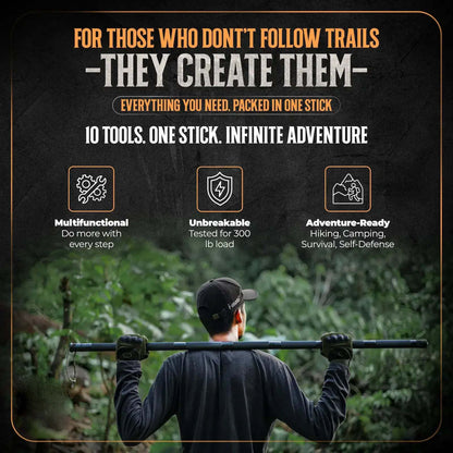 Multi-Function Tactical Survival Stick | All-In-One Outdoor Hiking Pole-9YOE9
