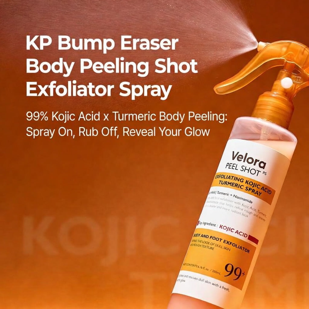 [VELORA Official] Peel Shot Keratin Care Kojic Acid Turmeric Spray 200ml Pore Clearing Exfoliating Formula Skin Repair Scrub-9YOE9