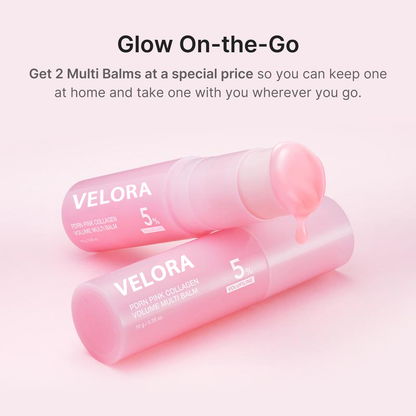 💖 VELORA PDRN Pink Collagen Volume Multi Balm | 🌟 All-In-One Rejuvenating Stick, Firming Anti-Aging, Reduces Fine Lines | 🌼 Specially for Under-Eyes, Neck, Forehead, Smile Lines, and Lip Care | ✨ The Secret Weapon for Youthful Skin-9YOE9